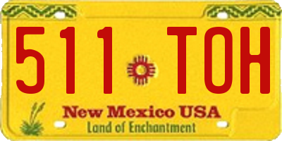NM license plate 511TOH