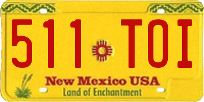 NM license plate 511TOI