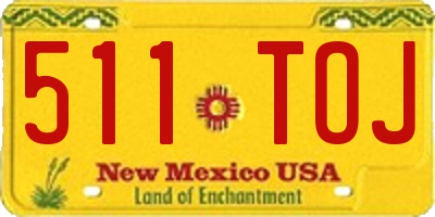 NM license plate 511TOJ