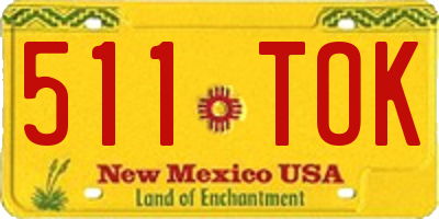 NM license plate 511TOK