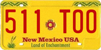 NM license plate 511TOO