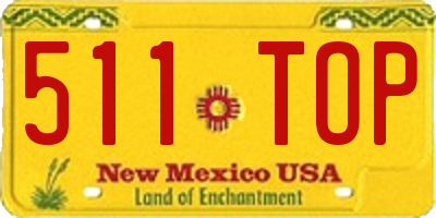 NM license plate 511TOP