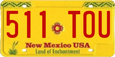 NM license plate 511TOU