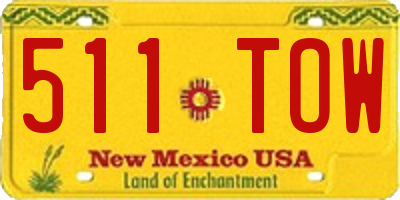 NM license plate 511TOW