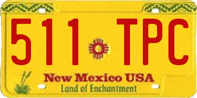 NM license plate 511TPC