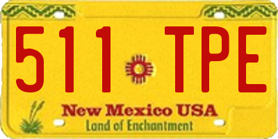 NM license plate 511TPE
