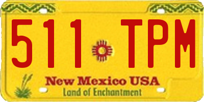 NM license plate 511TPM