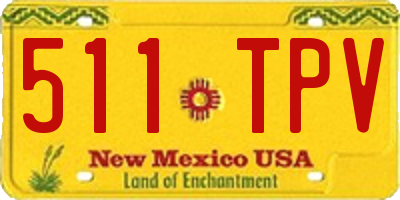 NM license plate 511TPV