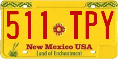 NM license plate 511TPY