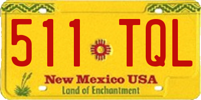 NM license plate 511TQL