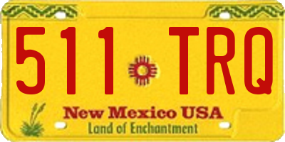 NM license plate 511TRQ