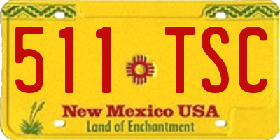 NM license plate 511TSC