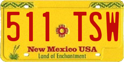 NM license plate 511TSW