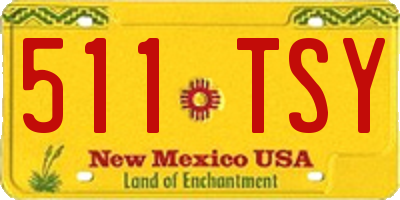 NM license plate 511TSY