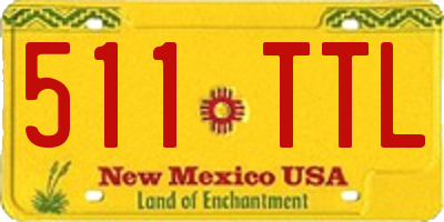 NM license plate 511TTL