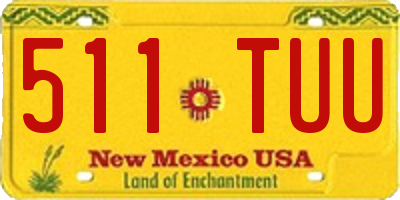 NM license plate 511TUU