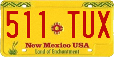 NM license plate 511TUX