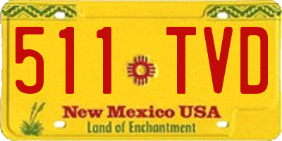 NM license plate 511TVD