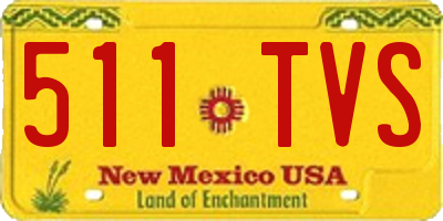 NM license plate 511TVS