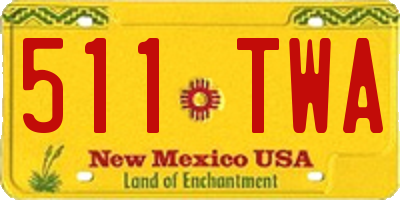 NM license plate 511TWA