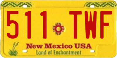 NM license plate 511TWF