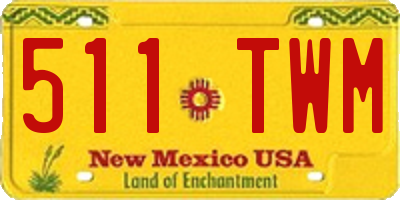 NM license plate 511TWM