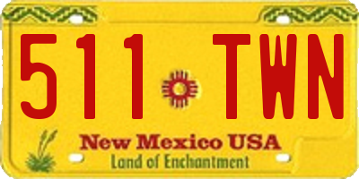 NM license plate 511TWN