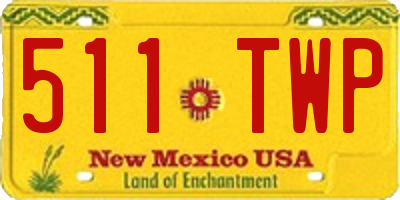 NM license plate 511TWP