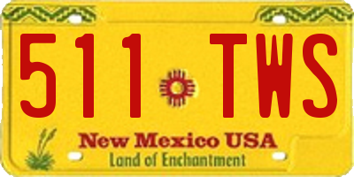 NM license plate 511TWS