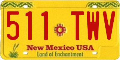 NM license plate 511TWV