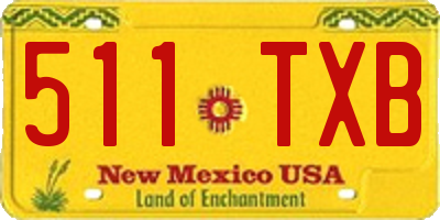 NM license plate 511TXB