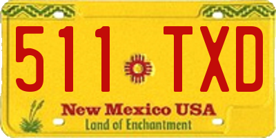 NM license plate 511TXD
