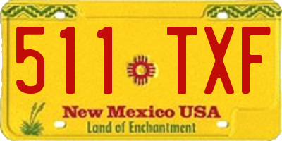 NM license plate 511TXF