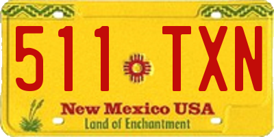 NM license plate 511TXN