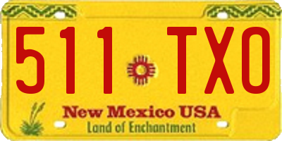 NM license plate 511TXO