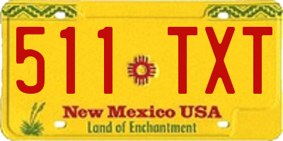 NM license plate 511TXT