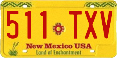 NM license plate 511TXV