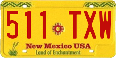 NM license plate 511TXW
