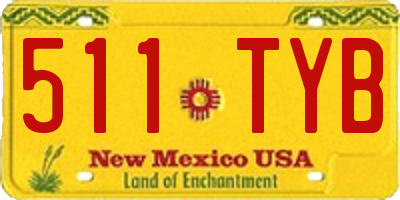 NM license plate 511TYB