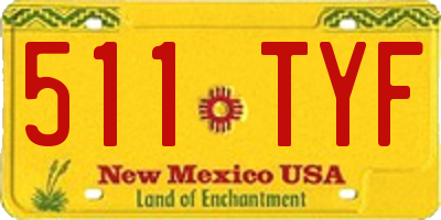 NM license plate 511TYF
