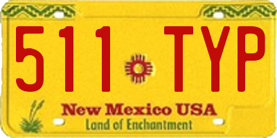 NM license plate 511TYP