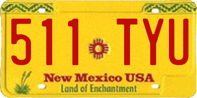 NM license plate 511TYU