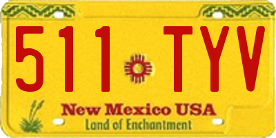 NM license plate 511TYV