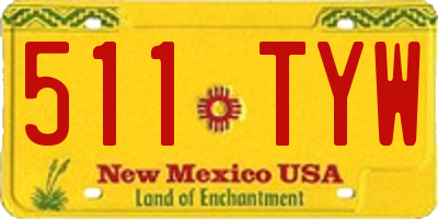 NM license plate 511TYW