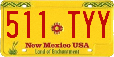 NM license plate 511TYY