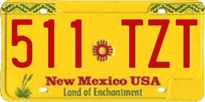 NM license plate 511TZT