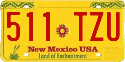 NM license plate 511TZU