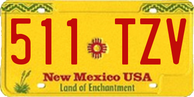 NM license plate 511TZV