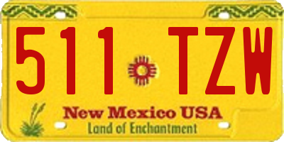 NM license plate 511TZW