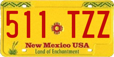 NM license plate 511TZZ